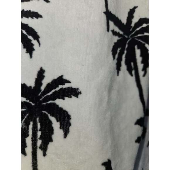 2/$35 HIPPE BeachBum Palm Tree Print Velour Coastal Fringe Hem Sweater Women S - Picture 10 of 12
